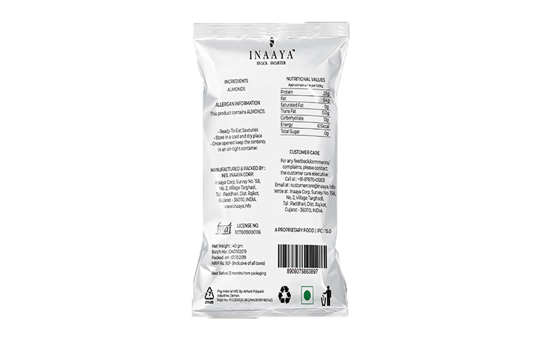 Inaaya Almonds    Pack  40 grams